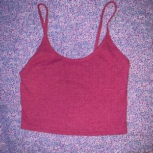 Pink cropped tank top